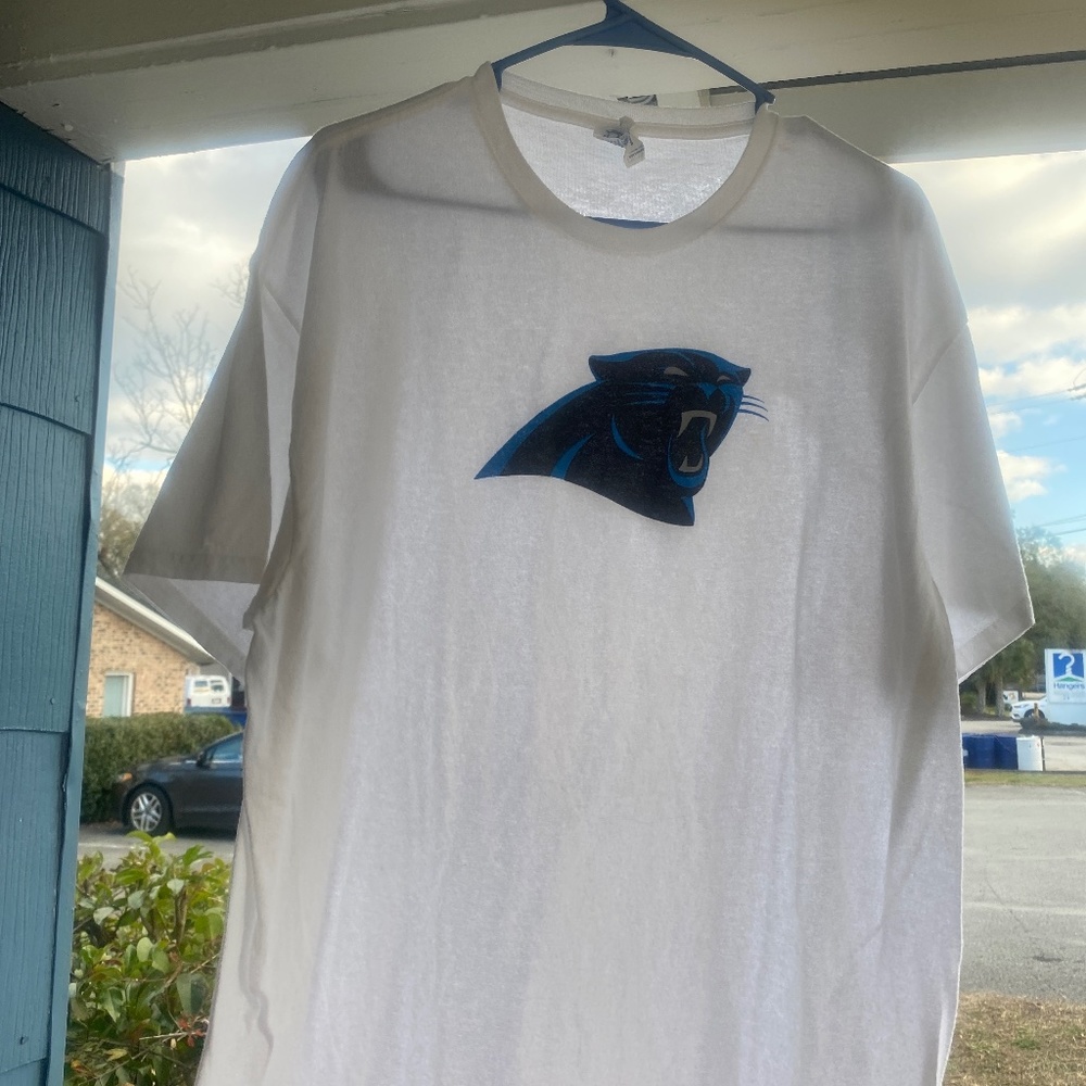 Carolina panthers plain white t-shirt